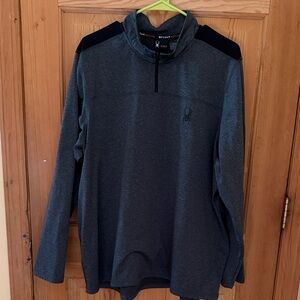 Men's Spyder 3/4 Zip Charcoal and Black Pullover